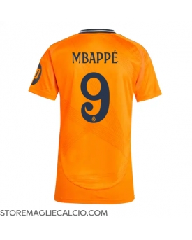 Real Madrid Kylian Mbappe #9 Maglia Gara Trasferta Repliche 2024-25 Donna